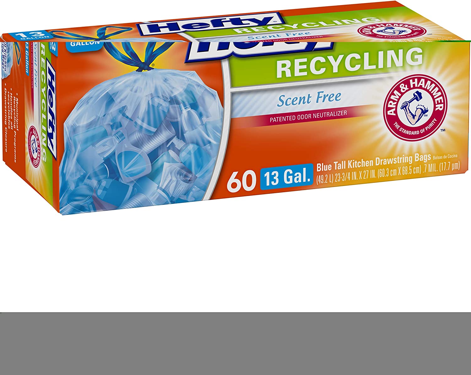 Hefty Recycling Trash Bags, Blue, 13 Gallon, 60 Count – rrrsale