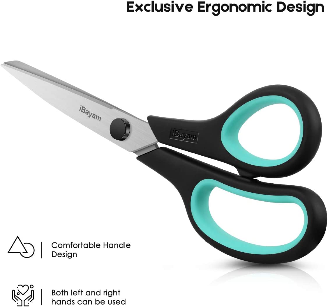 iBayam 18-Colors Fine Tip Pens with 3-Pack Mutipurpose scissors