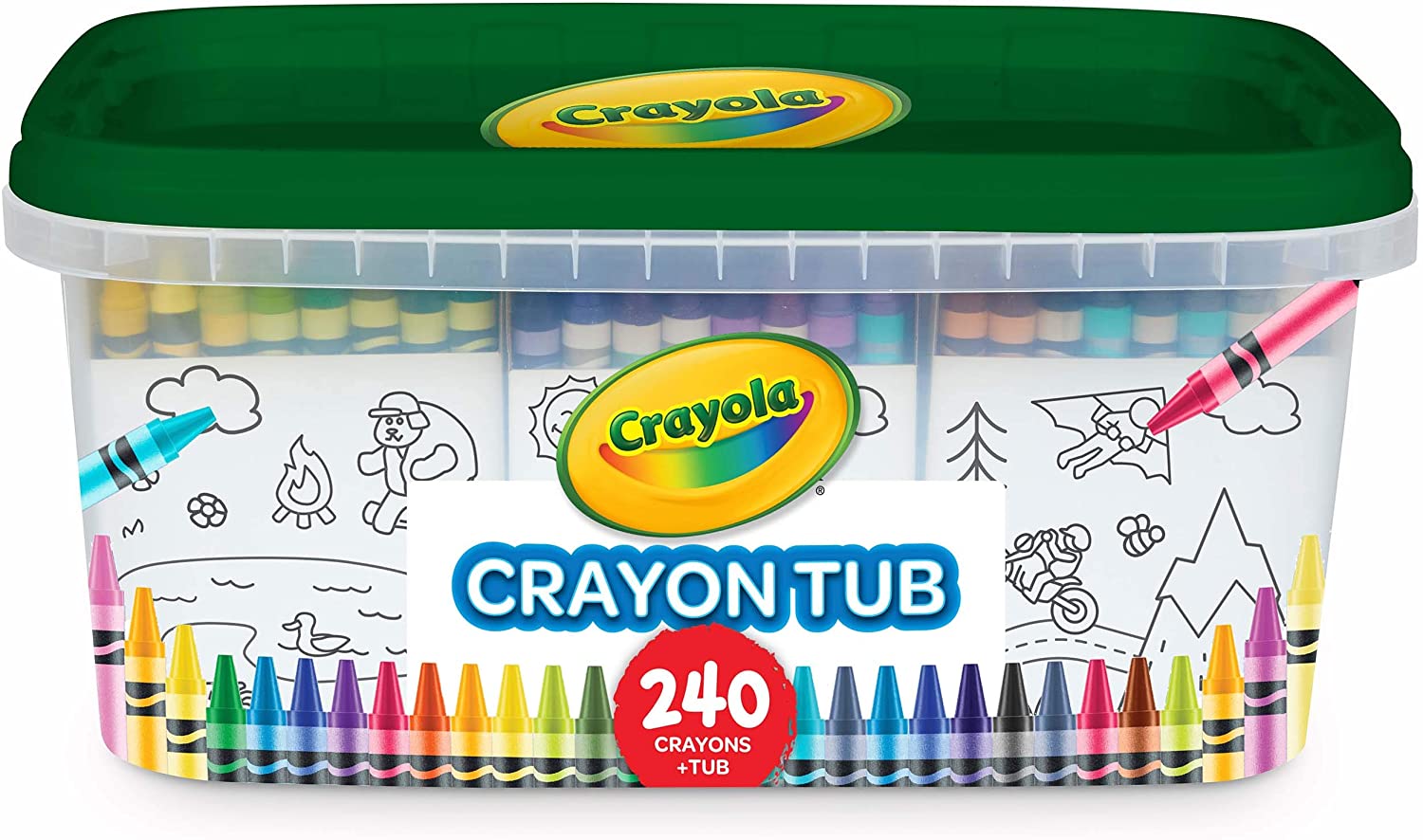  Crayola Crayon Tub - 120 Colors (240ct), Bulk Crayon Set for  Classrooms, Kids Coloring & Art Supplies, Resealable Storage, Ages 3+  [ Exclusive] : Everything Else
